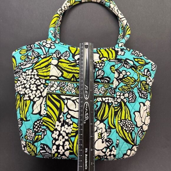 Vera Bradley island blooms Floral Patterned bucket Tote Bag seafoam lime - Picture 3 of 8